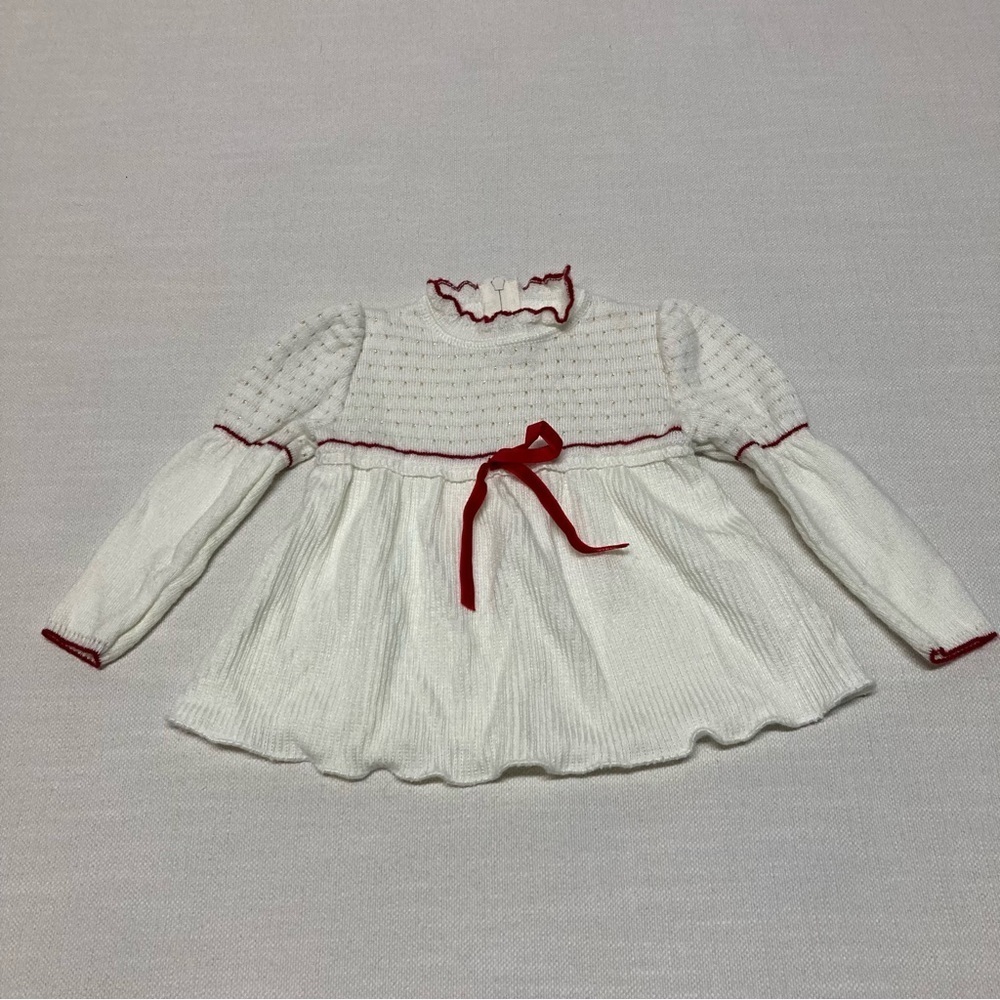 Vintage Little World White Sweater - Size 12M - Made in USA